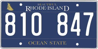 RI license plate 810847