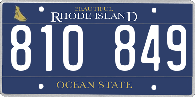 RI license plate 810849