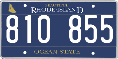 RI license plate 810855