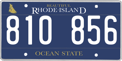 RI license plate 810856