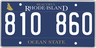 RI license plate 810860