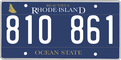 RI license plate 810861
