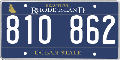 RI license plate 810862