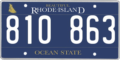 RI license plate 810863