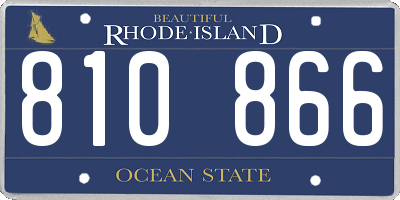 RI license plate 810866