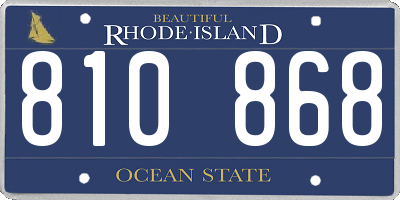 RI license plate 810868