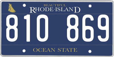RI license plate 810869