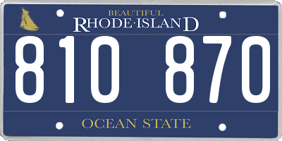 RI license plate 810870