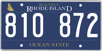 RI license plate 810872