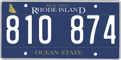 RI license plate 810874