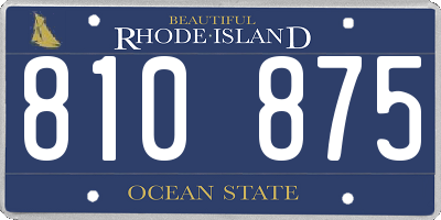RI license plate 810875