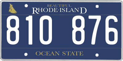 RI license plate 810876