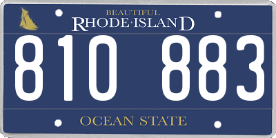 RI license plate 810883