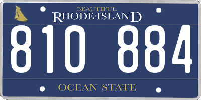 RI license plate 810884