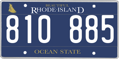 RI license plate 810885