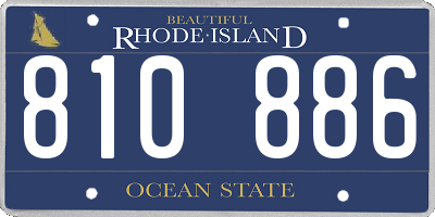 RI license plate 810886