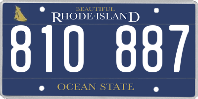 RI license plate 810887