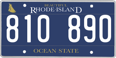 RI license plate 810890