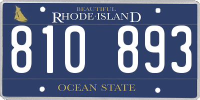 RI license plate 810893