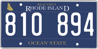 RI license plate 810894