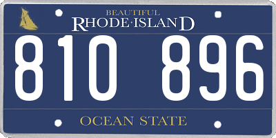 RI license plate 810896