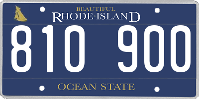 RI license plate 810900