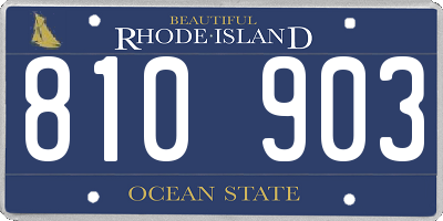 RI license plate 810903