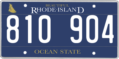 RI license plate 810904
