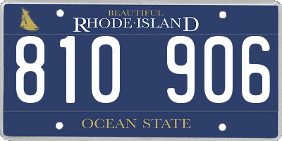 RI license plate 810906