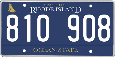 RI license plate 810908