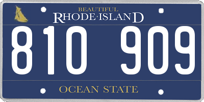 RI license plate 810909