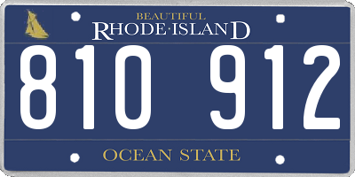 RI license plate 810912