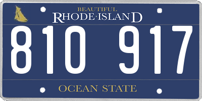 RI license plate 810917