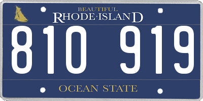 RI license plate 810919