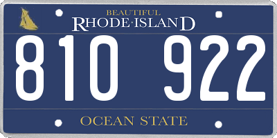RI license plate 810922