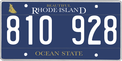 RI license plate 810928