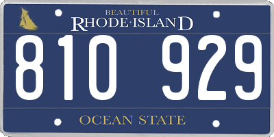 RI license plate 810929