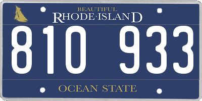 RI license plate 810933