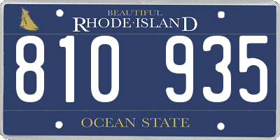 RI license plate 810935