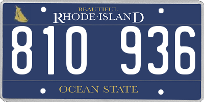 RI license plate 810936