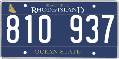 RI license plate 810937