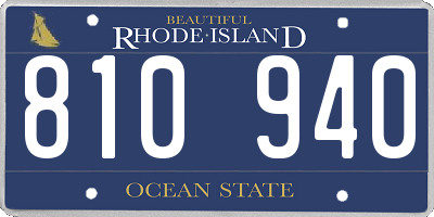 RI license plate 810940
