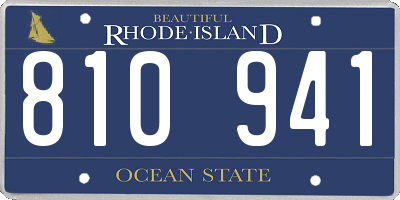 RI license plate 810941