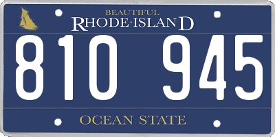 RI license plate 810945