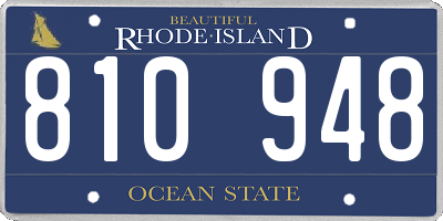 RI license plate 810948
