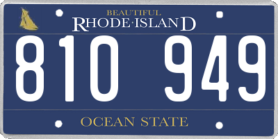 RI license plate 810949