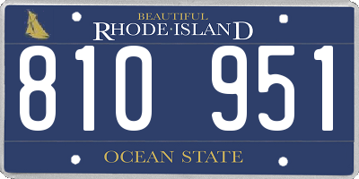 RI license plate 810951