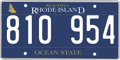 RI license plate 810954