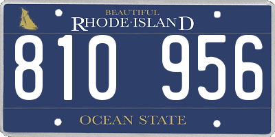RI license plate 810956