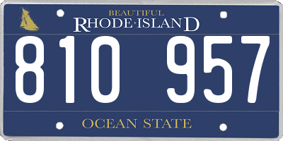 RI license plate 810957